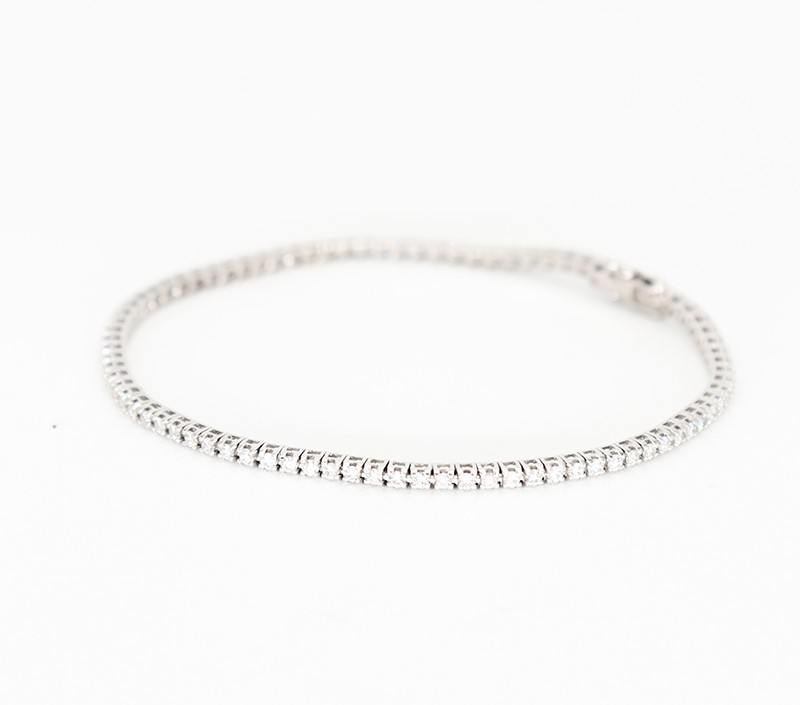 Bracciale Tennis Oro Bianco e Diamanti