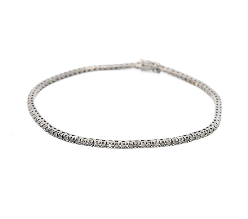 Bracciale Tennis Oro Brunito e Diamanti Neri