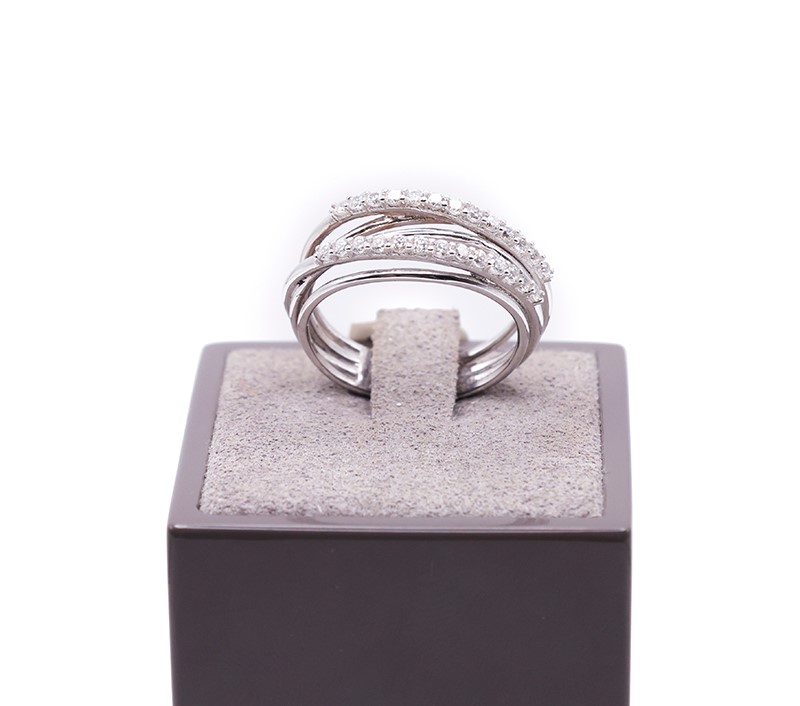 Anello Intrecciato Zirconi