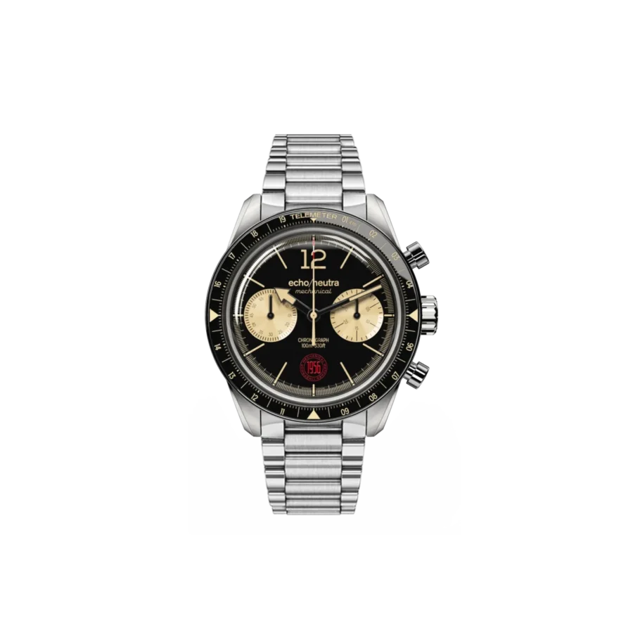 Echo/Neutra 1956 Cronografo Nero Bracciale Acciaio