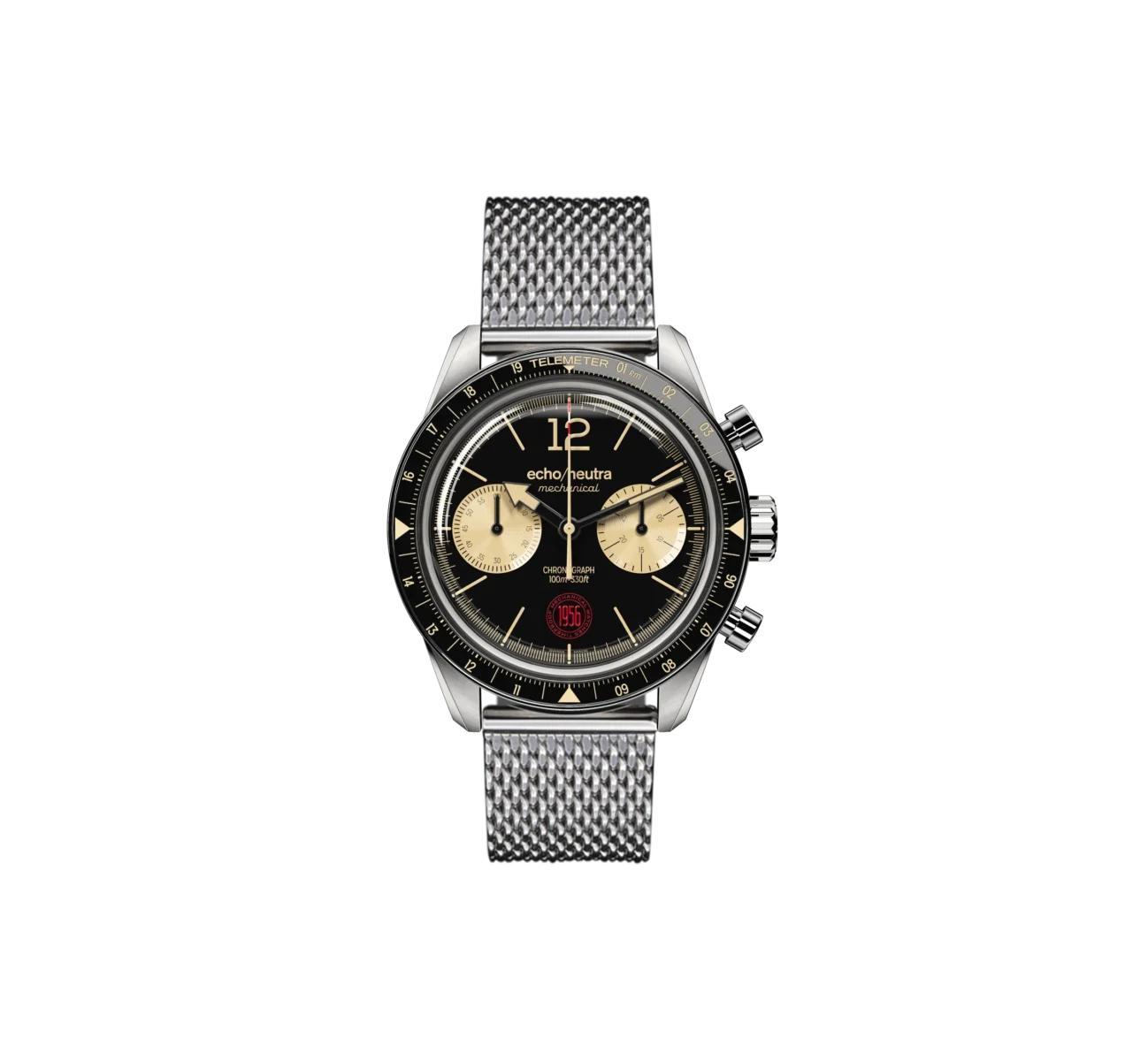 Echo/Neutra 1956 Cronografo Nero Bracciale Acciaio - immagine 4