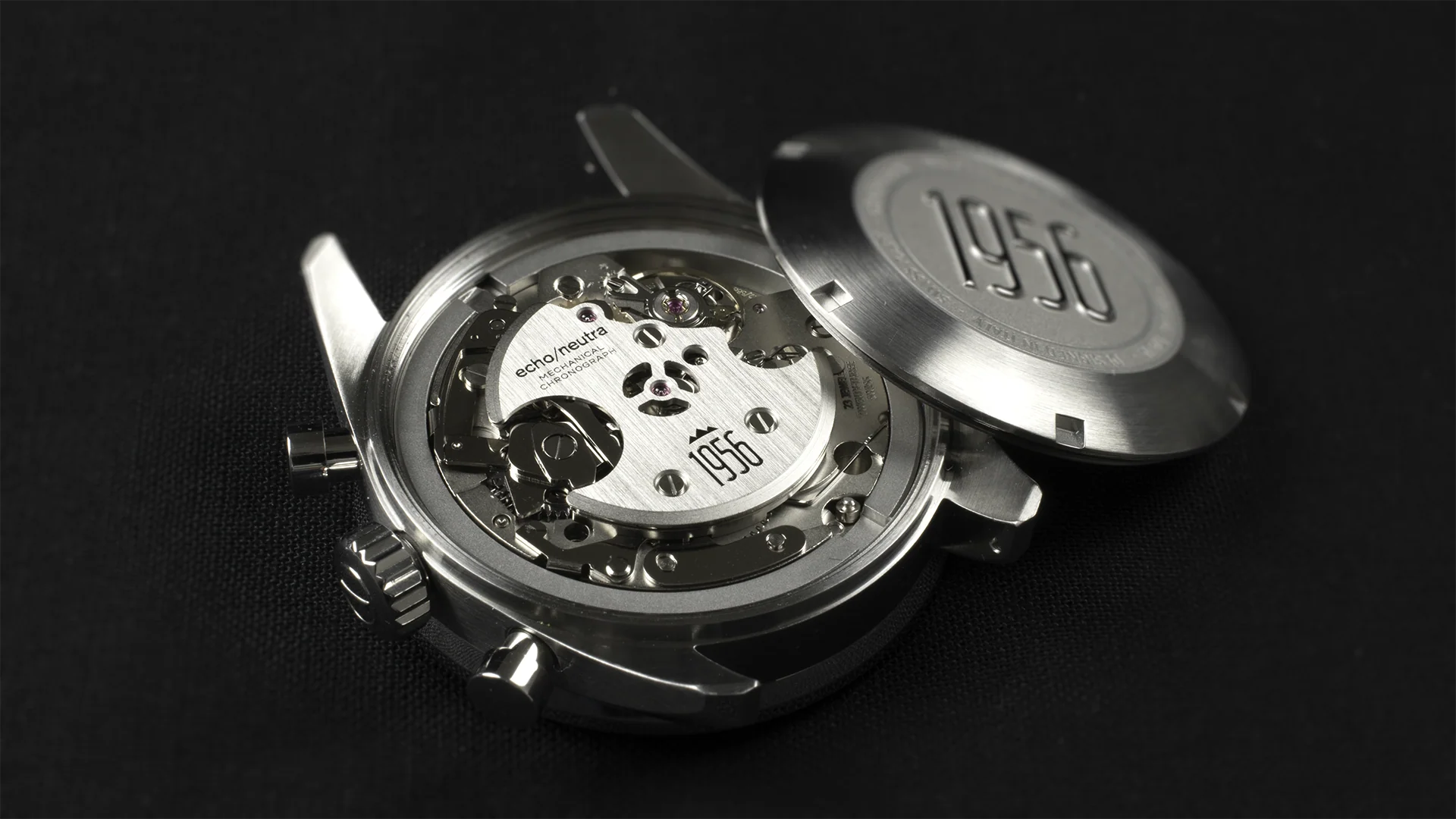 Echo/Neutra 1956 Cronografo Nero Bracciale Acciaio - immagine 3
