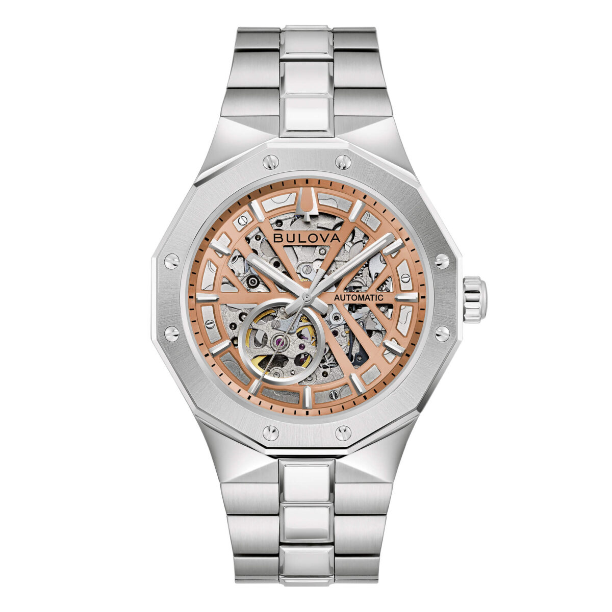 Bulova Octagon Prestige Automatic 96A351 orologio scheletrato acciaio