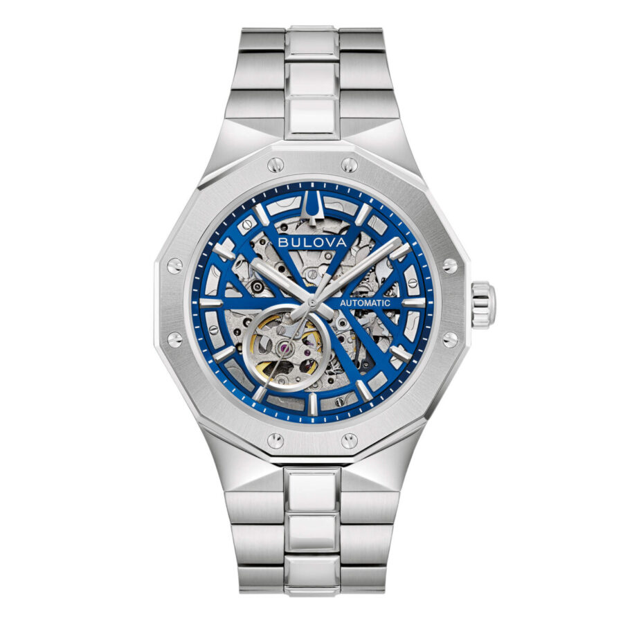 Bulova Octagon Prestige Automatic Scheletrato Blu Acciaio 42 mm 96A352